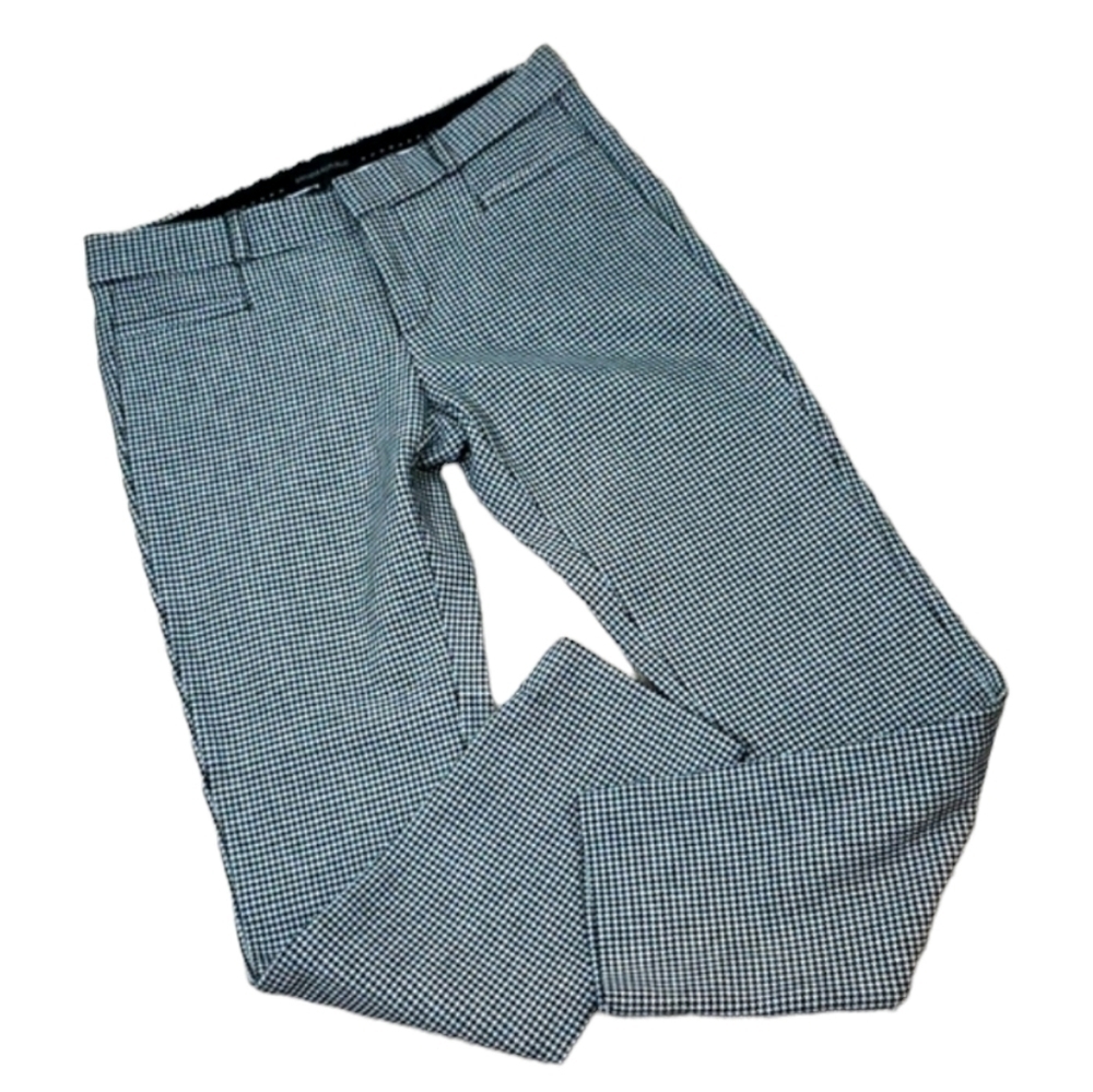 Banana Republic~Size 2~White/Black Geometric Print Ankle Pants Sloan.